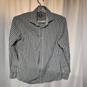 Bugatchi Men's Black Striped Button Down Shirt